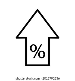 Discount icon. Offer pictogram for web. Line stroke. Percentage tag isolated on white background. Outline vector eps10