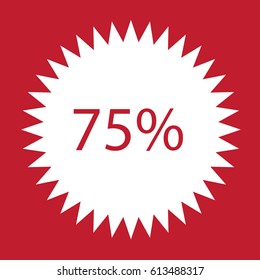 Discount icon on red background