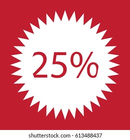Discount icon on red background