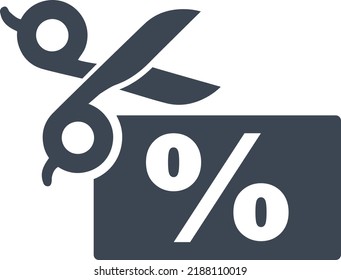 Discount-Symbol auf weißem Hintergrund