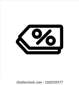 Icono de descuento, estilo de esquema, modificable vector
