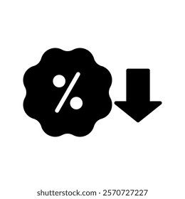 Discount icon, Percentage, finance percent offer tag, Shopping Sale label, Black friday coupon, promotion commission icons button, vector, sign, symbol, logo, illustration, editable stroke and flat
