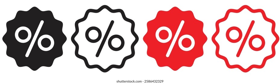 Discount icon, Percentage, finance percent offer tag, Shopping Sale label. Percent sign in sircle, discount icon on light background. Sale symbol. Shopping, label, coupon, special, gift, business .