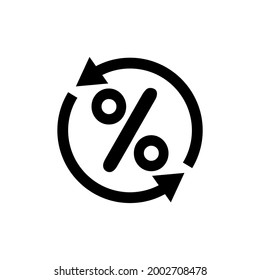 Discount icon, percentage protection logo isolated on a white background
