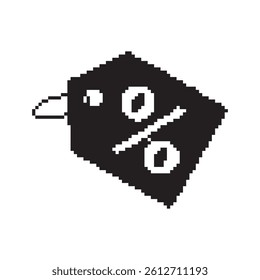discount icon pixel art, vector illustration on isolated background.