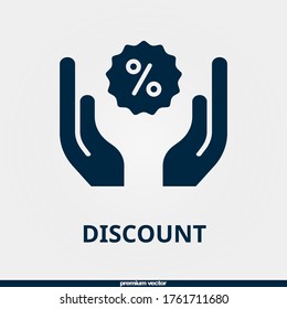 discount icon, premium filled discount icon.