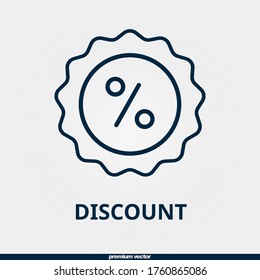 Discount Icon, Premium Linear Discount Icon.
