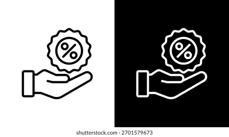 Descuento con diseño de conjunto de iconos
