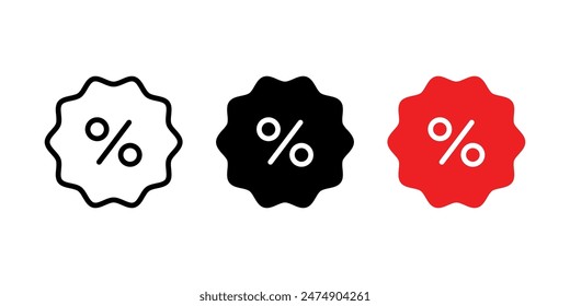 RabattsymbolSet. Flache Darstellung des Vektorgrafik-Symbols