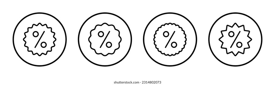 Discount icon set illustration. Discount tag sign and symbol