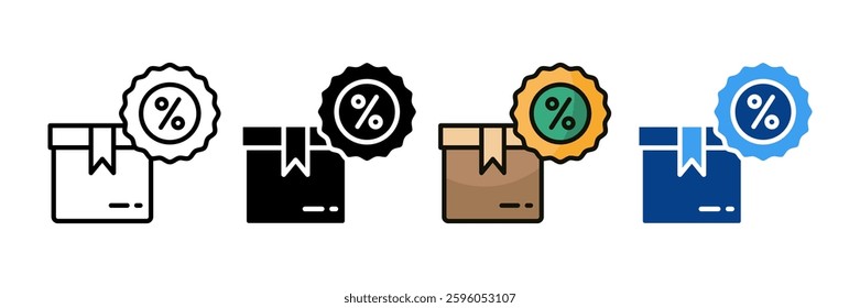 Discount Icon Set Multiple Style Collection