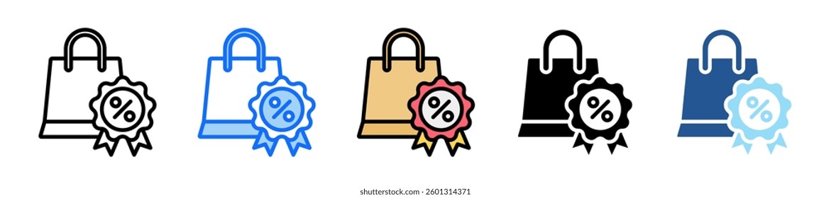 Discount Icon Set Multiple Style Collection