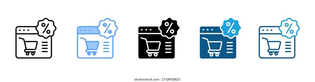 Conjunto de iconos de descuento colección de estilo múltiple