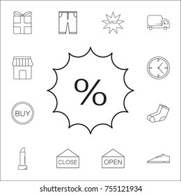 Discount icon. Set of Shopping element. Premium quality graphic design. Signs, outline symbols collection, simple thin line icon for websites, web design, mobile app, info graphics on white background