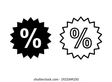 Discount icon set. Discount tag icon.
