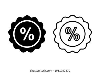 Juego de iconos de descuento. Icono de etiqueta de descuento.