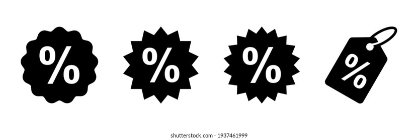 Discount icon set. Discount tag icon.