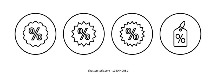 Discount icon set. Discount tag icon. 
