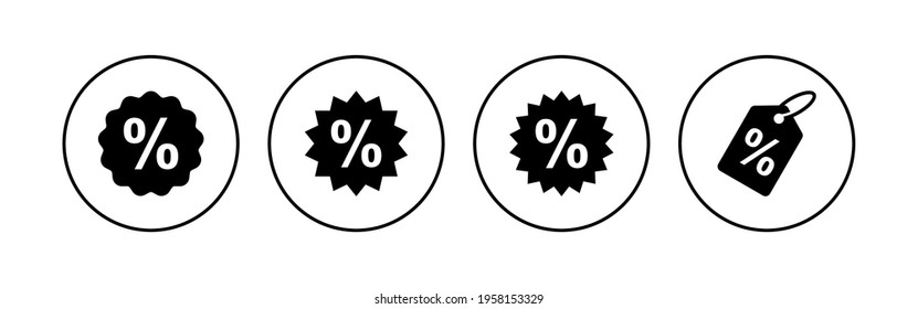 Juego de iconos de descuento. Icono de etiqueta de descuento. 