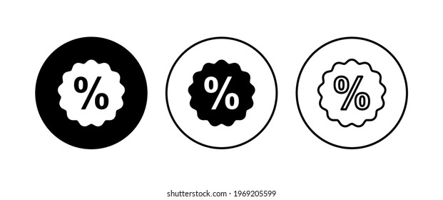 Discount icon set. Discount tag icon. 