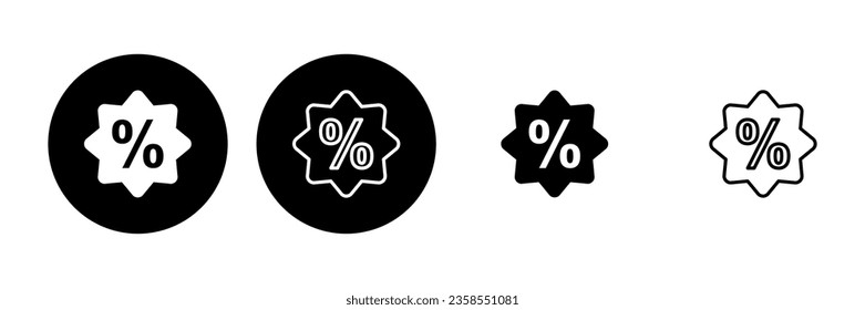 Icon-Set zum Rabatt. Rabatt auf das Tag-Symbol. 