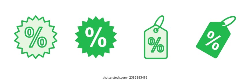 Discount icon set. Discount tag icon. 