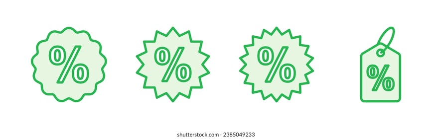 Discount icon set. Discount tag icon. 