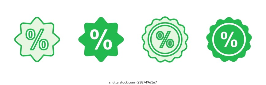 Juego de iconos de descuento. Icono de etiqueta de descuento. 