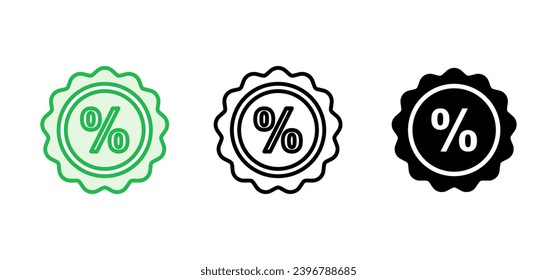 Discount icon set. Discount tag icon. 