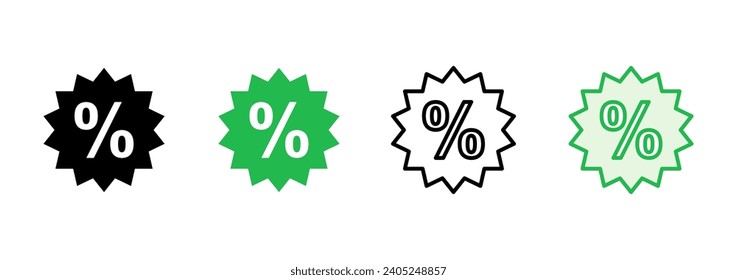 Discount icon set. Discount tag icon. 