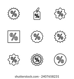 Discount icon set. Discount tag icon. 