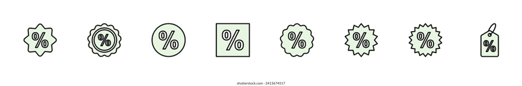 Discount icon set. Discount tag icon. 