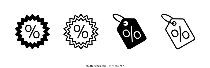 Discount icon set. Discount tag icon. 