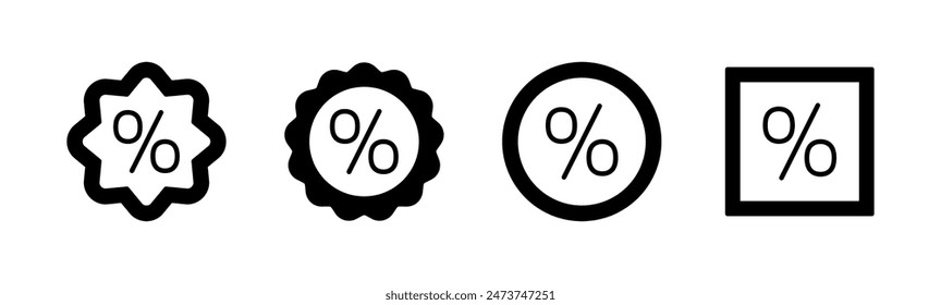 Rabatt-Symbol gesetzt. Rabattmarkensymbol. 