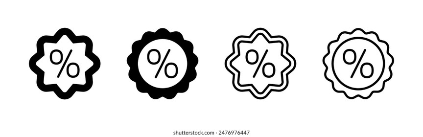 Discount icon set. Discount tag icon. 