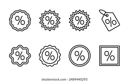 Discount icon set. Discount tag icon. 