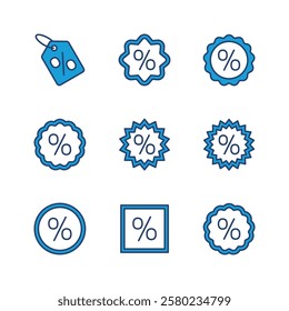 Discount icon set. Discount tag icon. 