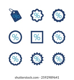 Discount icon set. Discount tag icon. 
