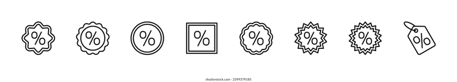 Discount icon set. Discount tag icon. 