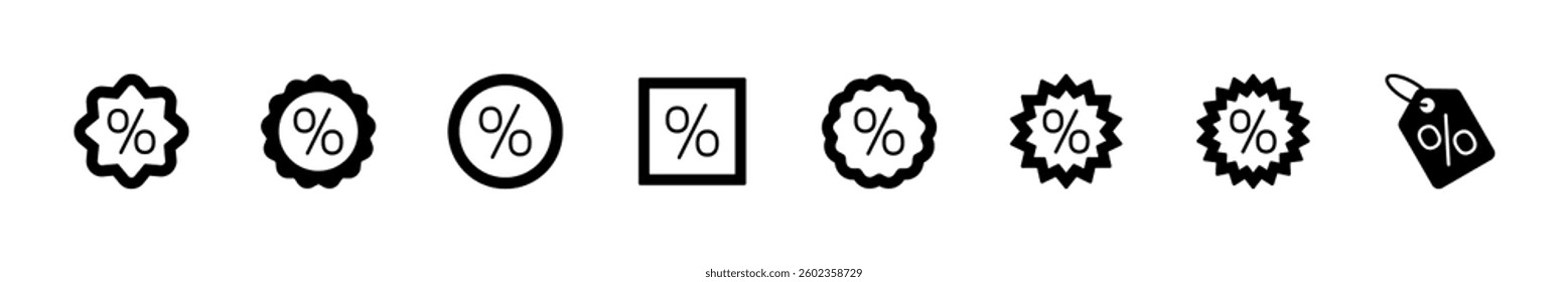 Discount icon set. Discount tag icon. 