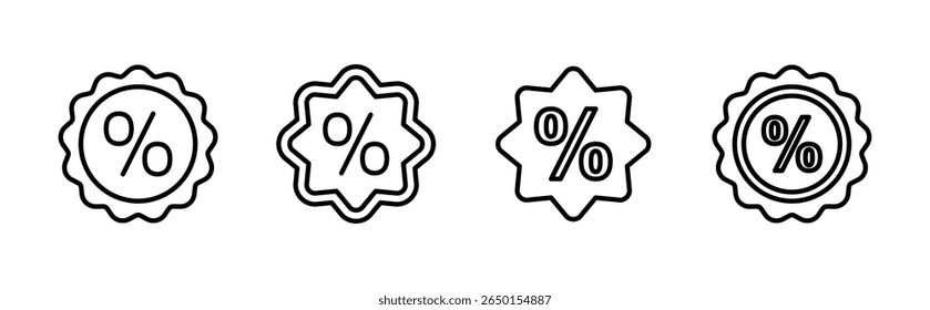 Discount icon set. Discount tag icon. 