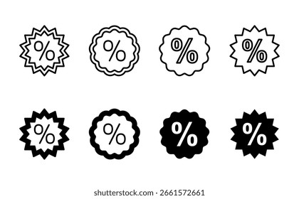 Discount icon set. Discount tag icon. 