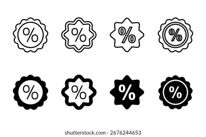 Discount icon set. Discount tag icon. 