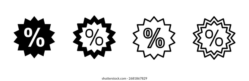 Discount icon set. Discount tag icon. 