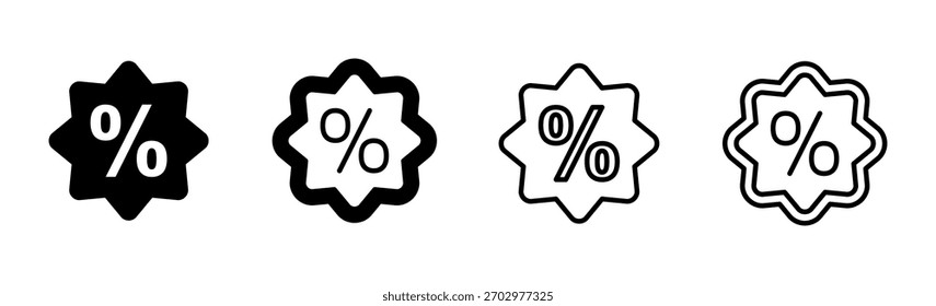 Discount icon set. Discount tag icon. 