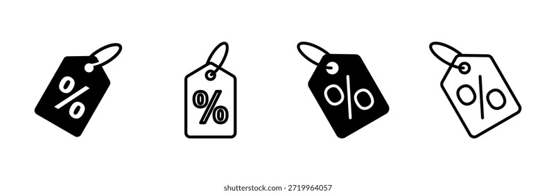 Conjunto de iconos de descuento. Icono de etiqueta de descuento. 