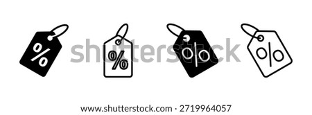 Discount icon set. Discount tag icon. 