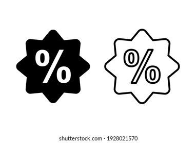 Discount icon set. Discount tag icons.