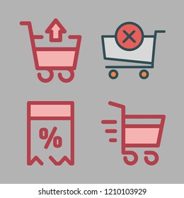 discount icon set. vector set about price tag and shopping cart icons set.