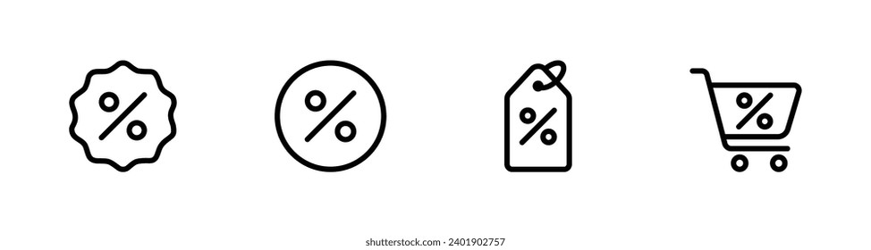 Discount icon set vector illustration for web, ui, and mobile apps